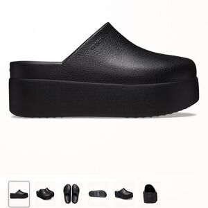 CROCS Black Platform Mules